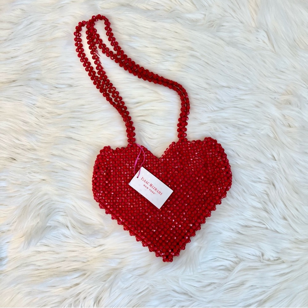 NWT Isaac Mizrahi New York Beaded Heart Bag